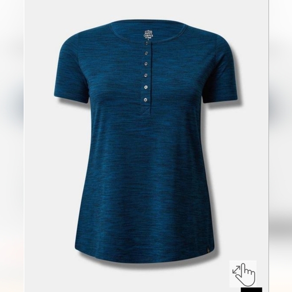 Happy Camper Lyocell Henley Short Sleeve active Tee plus size 5x - Picture 9 of 10